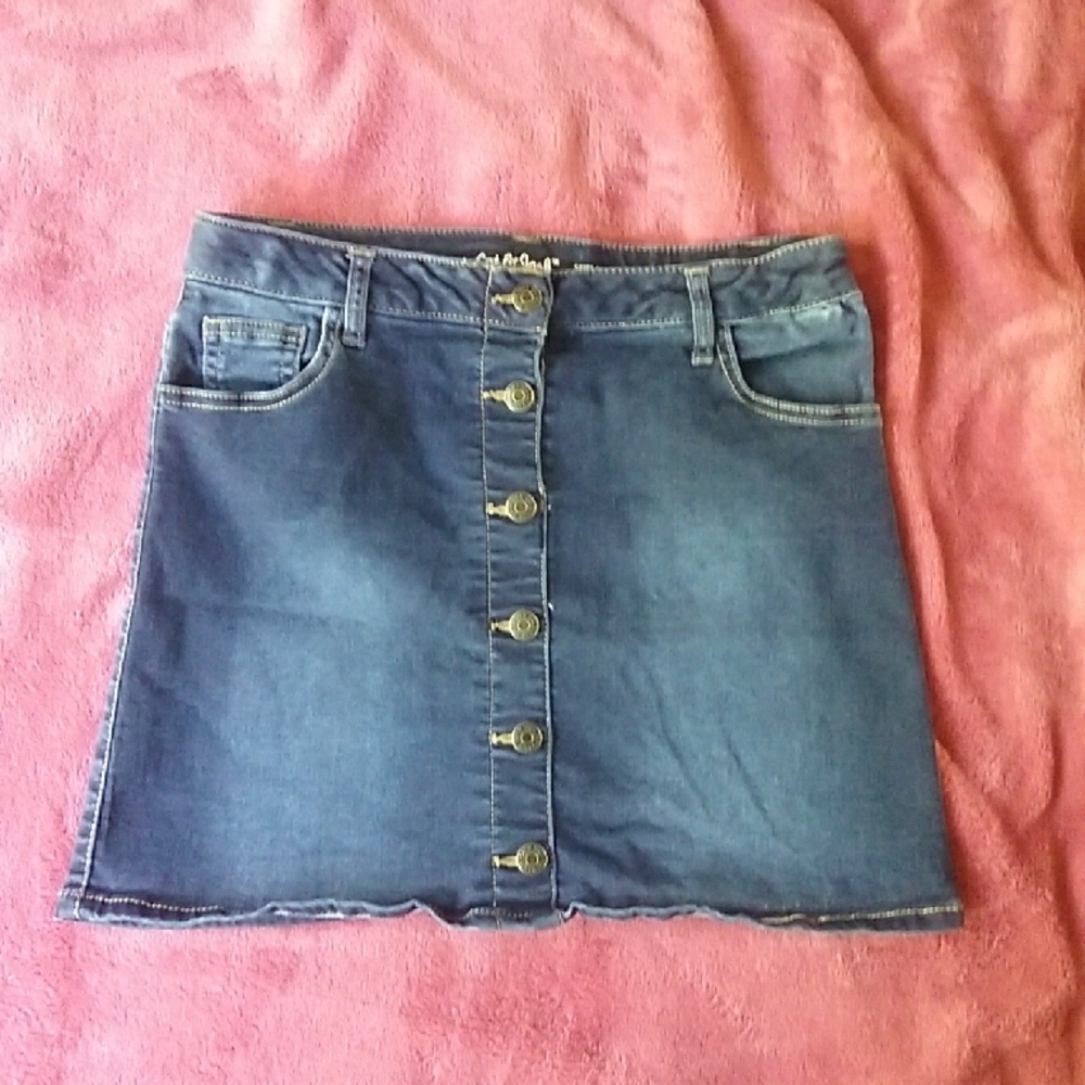 Cat & Jack XL Denim Button-Front Skirt